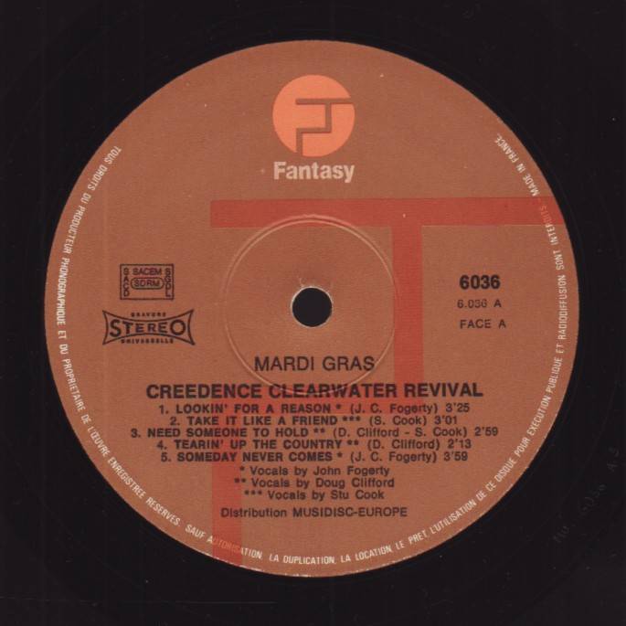 Creedence Clearwater Revival Mardi Gras [lp label a Fr]